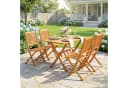 Outsunny Garten-Essgruppe 5-tlg. Akazienholz Klappbar Beige Bild 2