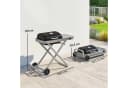 Outsunny Gasgrill mit Faltbarem Rollwagen Schwarz Silber Bild 3