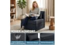 HOMCOM Bodenkissen Schlafsessel Klappbar Grau Bild 5