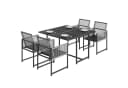 Outsunny Garten-Essgruppe 5-tlg. mit klappbaren Stühlen Hellgrau Bild 1