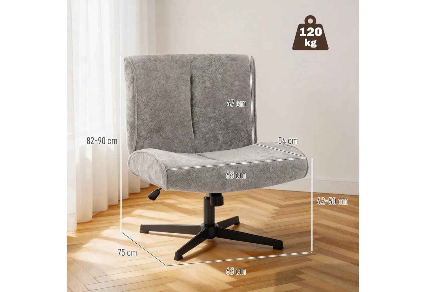 HOMCOM Relaxsessel Grau 360° Drehung höhenverstellbar - Bild 3