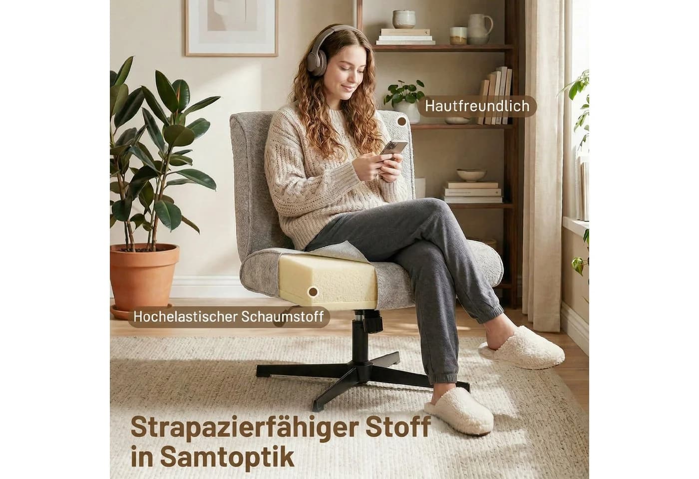 HOMCOM Relaxsessel Grau 360° Drehung höhenverstellbar - Bild 4