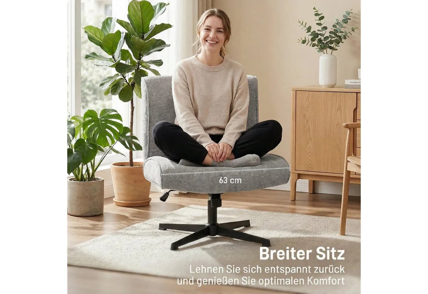 HOMCOM Relaxsessel Grau 360° Drehung höhenverstellbar - Bild 5