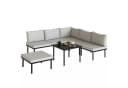 Outsunny Gartenlounge Set 6-tlg. mit Zweisitzer, Stühlen & Tisch Hellgrau Bild 1