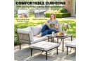 Outsunny Gartenlounge Set 6-tlg. mit Zweisitzer, Stühlen & Tisch Hellgrau Bild 5