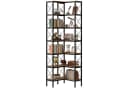HOMCOM Bücherregal Eckregal 6 Ebenen Industrial Rustikal-Braun Bild 1