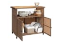 Outsunny Servierwagen mit Eukalyptusholz-Arbeitsplatte und PE-Rattan Bild 1