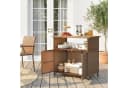 Outsunny Servierwagen mit Eukalyptusholz-Arbeitsplatte und PE-Rattan Bild 2