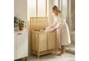 HOMCOM Wäschekorb Doppelkorb Bambus Beige/Weiß 64L Bild 2