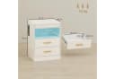HOMCOM Nachttisch Beistelltisch mit LED-Beleuchtung und Ladestation Bild 3
