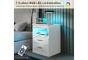HOMCOM Nachttisch Beistelltisch mit LED-Beleuchtung und Ladestation Bild 5