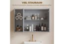 Kleankin Spiegelschrank Grau mit Verstellbaren Regalen Bild 5