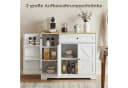 HOMCOM Sideboard Buffetschrank Weiß Landhausstil Bild 4