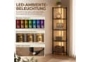 HOMCOM Bücherregal 5-stöckiges Eckregal mit LED-Beleuchtung Braun/Schwarz Bild 4