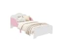 AIYAPLAY Kinderbett Rosa Weiß mit Schutzgitter Montessori Design Bild 1