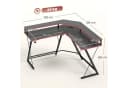 HOMCOM Eckschreibtisch Schwarz mit Steckdosen & USB Bild 3