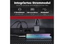 HOMCOM Eckschreibtisch Schwarz mit Steckdosen & USB Bild 5