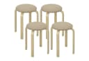 HOMCOM Küchenhocker 4er-Set Stapelhocker Khaki Birkensperrholz Bild 1