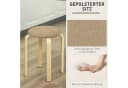 HOMCOM Küchenhocker 4er-Set Stapelhocker Khaki Birkensperrholz Bild 5