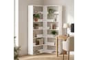 HOMCOM Bücherregal L-förmig 7 Ebenen Weiß Holzoptik Bild 2