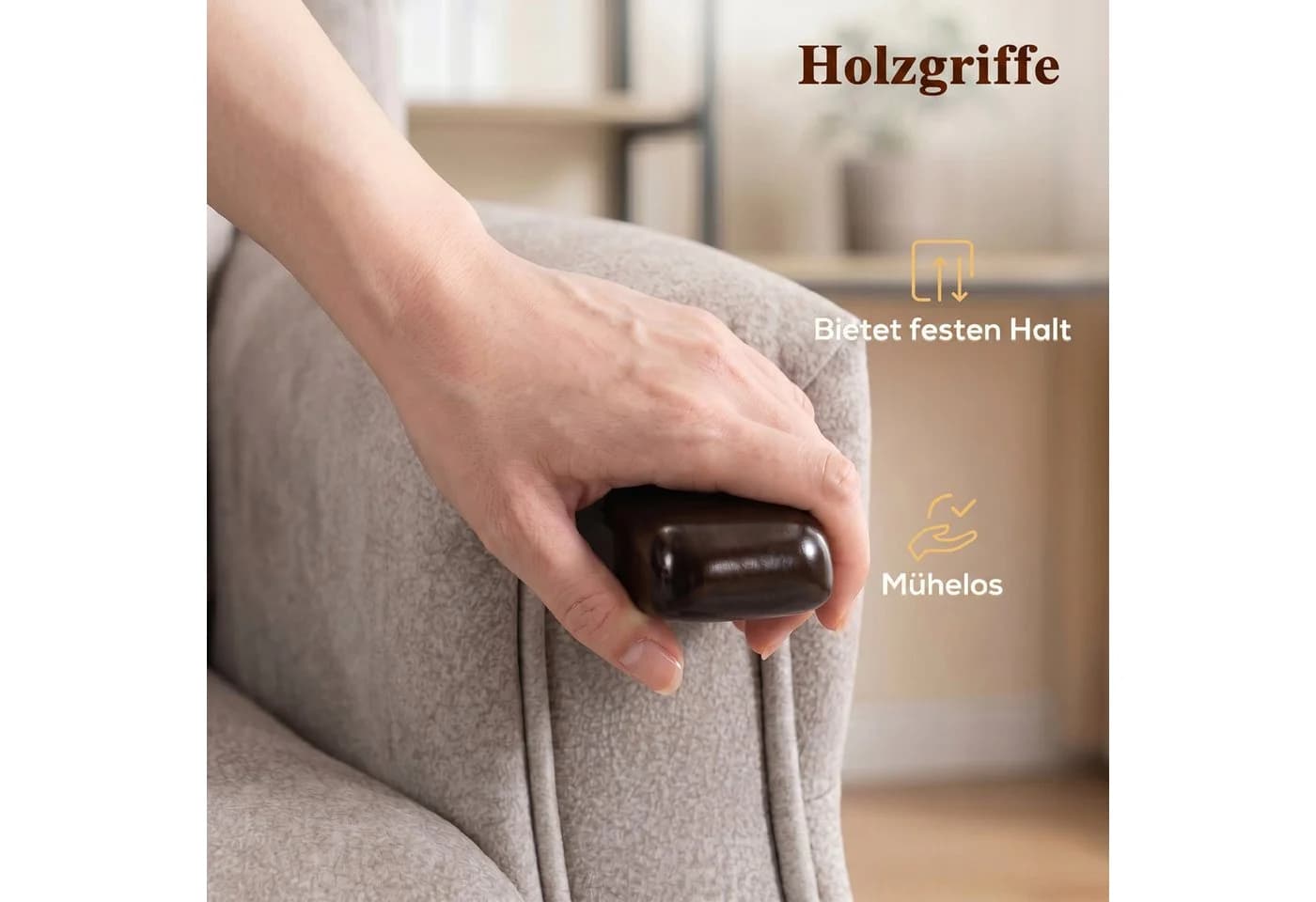 HOMCOM Relaxsessel Hellgrau Elektrische Aufstehhilfe Massage - Bild 5
