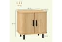 HOMCOM Nachttisch mit Schiebetür Beistelltisch Eiche Bild 3