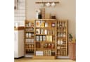 HOMCOM Hochschrank Vitrinenschrank mit Rattanoptik und 12 Gewürzfächern Bild 2