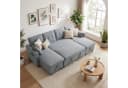 HOMCOM Ecksofa mit Schlaffunktion und Stauraum Grau Bild 2