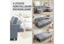 HOMCOM Ecksofa mit Schlaffunktion und Stauraum Grau Bild 4