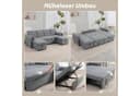 HOMCOM Ecksofa mit Schlaffunktion und Stauraum Grau Bild 5