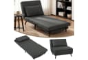 HOMCOM 3-in-1 Schlafsofa Schlafsessel Dunkelgrau mit Bettfunktion Bild 1