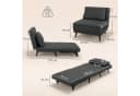HOMCOM 3-in-1 Schlafsofa Schlafsessel Dunkelgrau mit Bettfunktion Bild 3