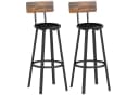 HOMCOM Barhocker 2er Set Industrial Design Braun Schwarz Bild 1