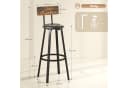 HOMCOM Barhocker 2er Set Industrial Design Braun Schwarz Bild 3