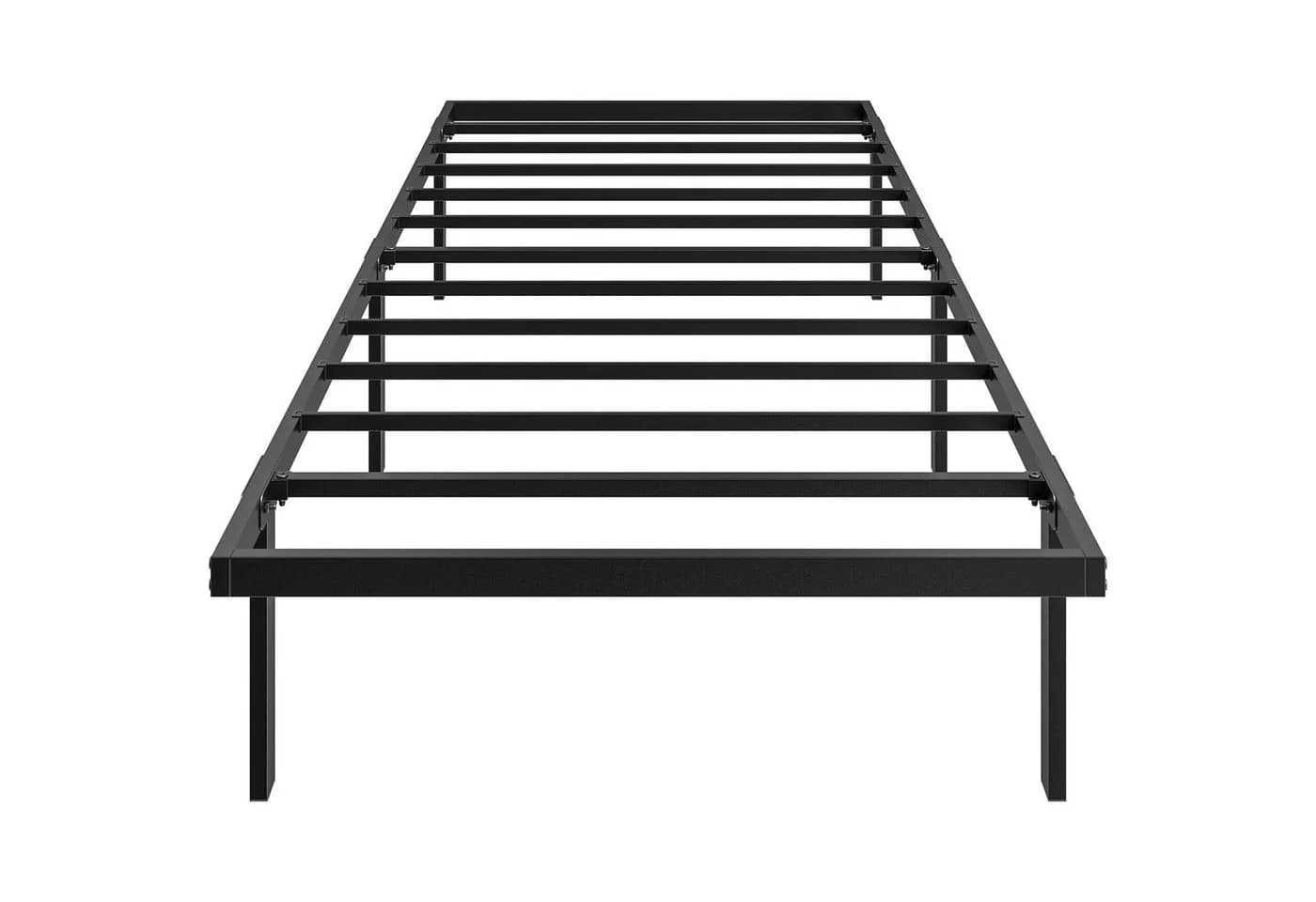 HOMCOM Metallbett Schwarz mit Lattenrost und Stauraum