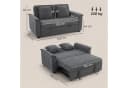 HOMCOM Schlafsofa 3-in-1 mit Verstellbarer Rückenlehne Dunkelgrau Bild 3