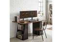 HOMCOM Schreibtisch mit Metallrahmen und Stauraum Braun/Schwarz Bild 2