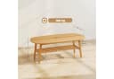 HOMCOM Couchtisch Ovale Tischplatte mit Ablage Naturholz Bild 3