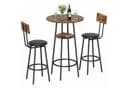 HOMCOM Bartisch mit 2 Barhockern Set Braun Schwarz Industrie Bild 1