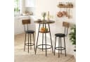 HOMCOM Bartisch mit 2 Barhockern Set Braun Schwarz Industrie Bild 2
