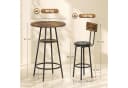 HOMCOM Bartisch mit 2 Barhockern Set Braun Schwarz Industrie Bild 3