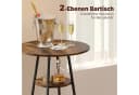 HOMCOM Bartisch mit 2 Barhockern Set Braun Schwarz Industrie Bild 4