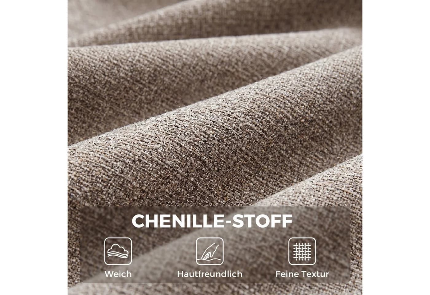 HOMCOM Relaxsessel Hellbraun Chenille-Optik - Bild 5