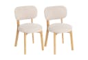 HOMCOM Esszimmerstuhl 2er Set Bouclé-Bezug Holzbeine Mid-Century Bild 1