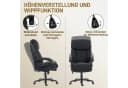 HOMCOM Bürostuhl Chefsessel Schwarz mit Hoher Rückenlehne & Wippfunktion Bild 5