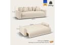 HOMCOM Schlafsofa 3-Sitzer Beige Cord-Optik mit Schlaffunktion Bild 3