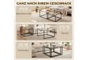 HOMCOM Couchtisch 2er-Set Stapelbar Glas Metall Schwarz Transparent Bild 4