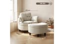 HOMCOM Loungesessel mit Stauraumhocker Cremeweiß Bild 3