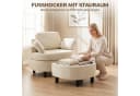 HOMCOM Loungesessel mit Stauraumhocker Cremeweiß Bild 5
