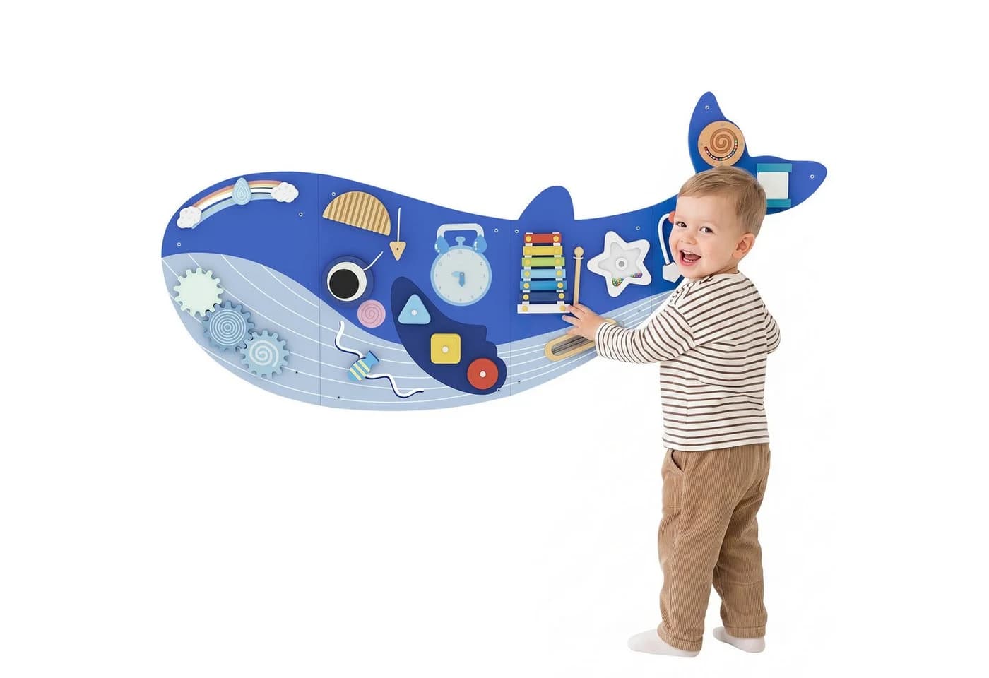 AIYAPLAY Montessori Motorikbrett 13-in-1 Wandboard Blau - Bild 2